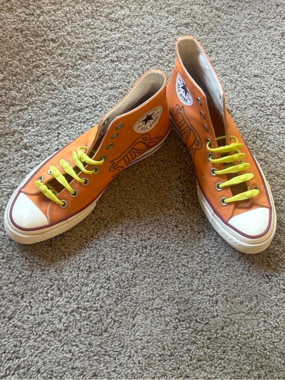 Converse Mens Star Path Orange High-Top Sneakers